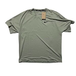 Nike Court Slam Dri-Fit Loose Tennis Shirt Green Mens Size L-Tall FQ2062-370 NEW